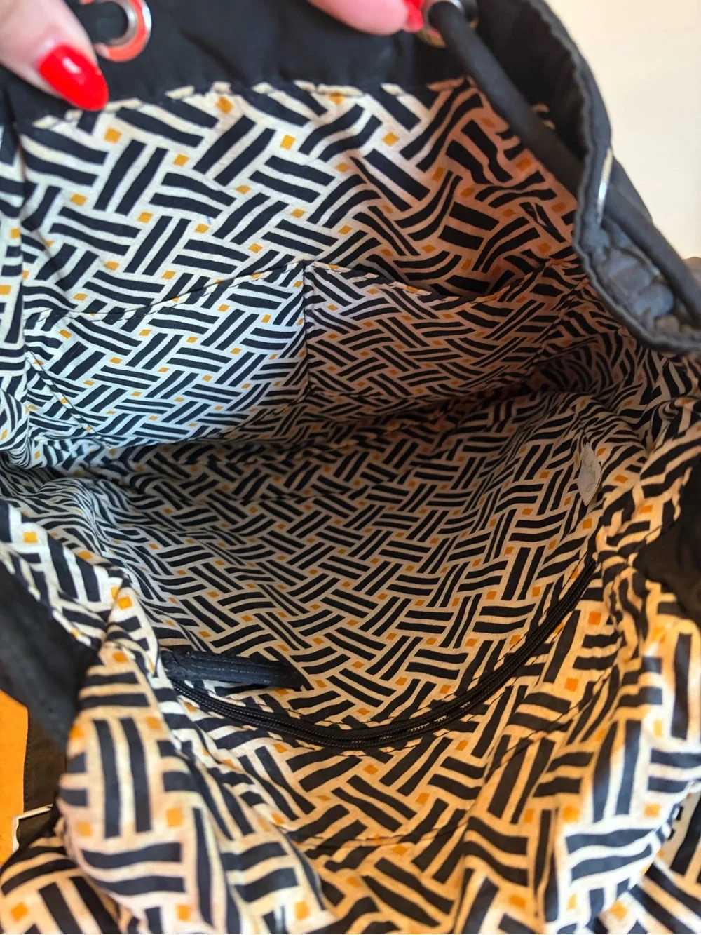 Vera Bradley Black Quilted Convertible Tote/Backpack